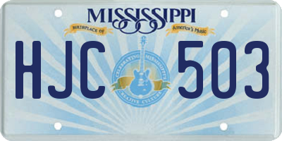 MS license plate HJC503