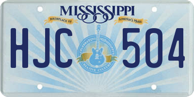 MS license plate HJC504