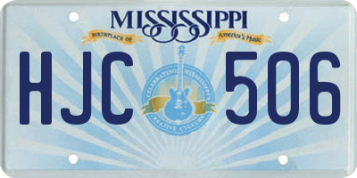 MS license plate HJC506