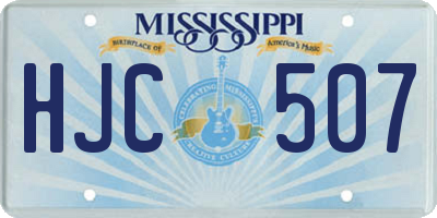 MS license plate HJC507