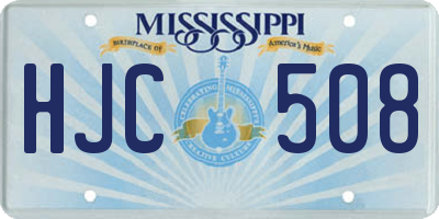 MS license plate HJC508
