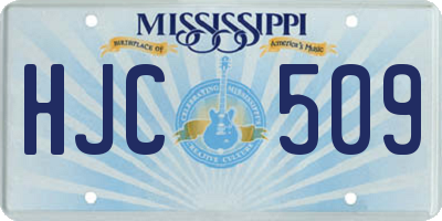 MS license plate HJC509