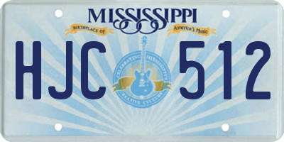 MS license plate HJC512
