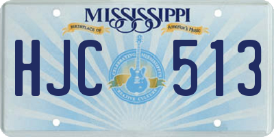 MS license plate HJC513