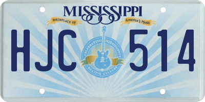 MS license plate HJC514