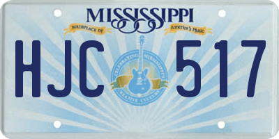 MS license plate HJC517