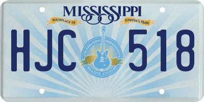 MS license plate HJC518