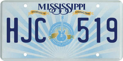 MS license plate HJC519