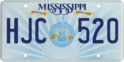 MS license plate HJC520