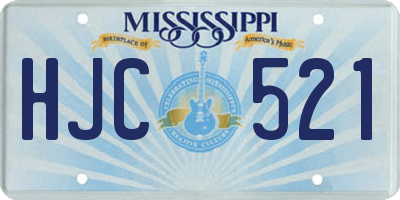 MS license plate HJC521