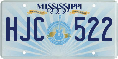 MS license plate HJC522