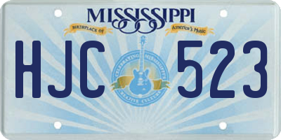 MS license plate HJC523