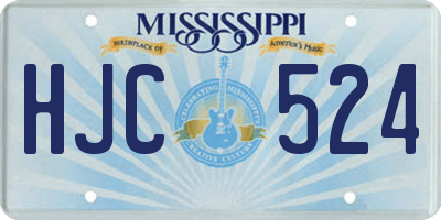 MS license plate HJC524