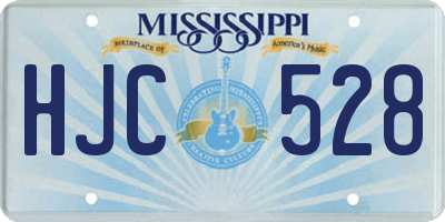 MS license plate HJC528