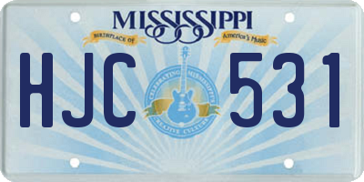 MS license plate HJC531