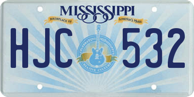 MS license plate HJC532