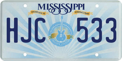 MS license plate HJC533