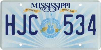 MS license plate HJC534