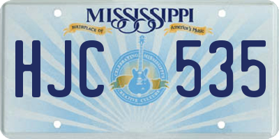 MS license plate HJC535