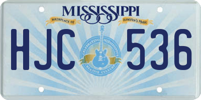 MS license plate HJC536