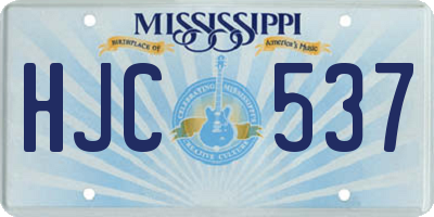 MS license plate HJC537