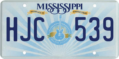 MS license plate HJC539