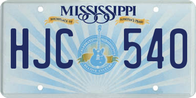 MS license plate HJC540