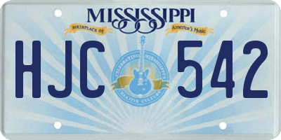 MS license plate HJC542
