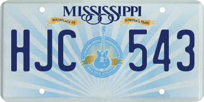 MS license plate HJC543