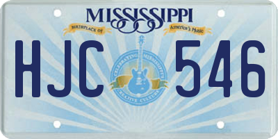 MS license plate HJC546