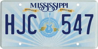 MS license plate HJC547