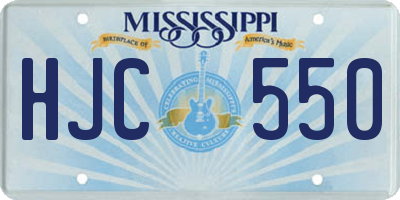 MS license plate HJC550