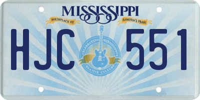 MS license plate HJC551