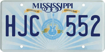 MS license plate HJC552