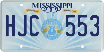 MS license plate HJC553