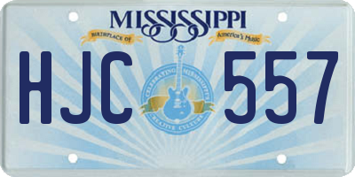 MS license plate HJC557