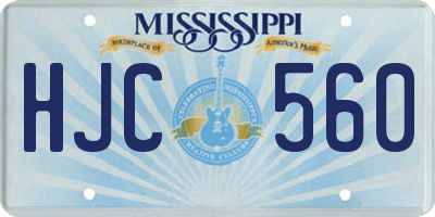 MS license plate HJC560