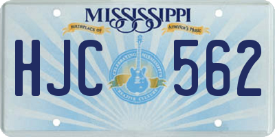MS license plate HJC562