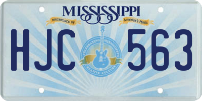 MS license plate HJC563