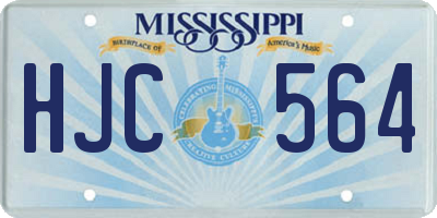 MS license plate HJC564
