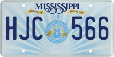 MS license plate HJC566