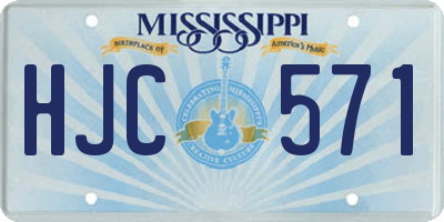 MS license plate HJC571