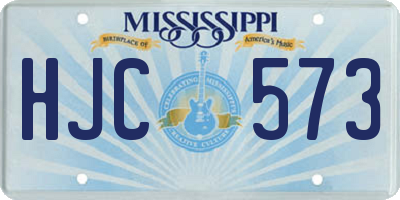 MS license plate HJC573