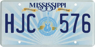 MS license plate HJC576