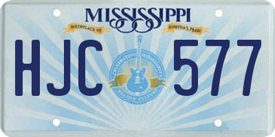 MS license plate HJC577