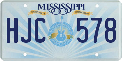 MS license plate HJC578