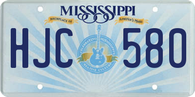 MS license plate HJC580