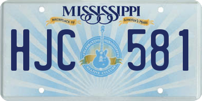 MS license plate HJC581