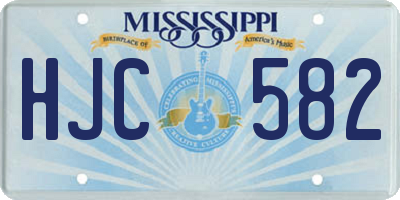 MS license plate HJC582