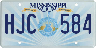 MS license plate HJC584